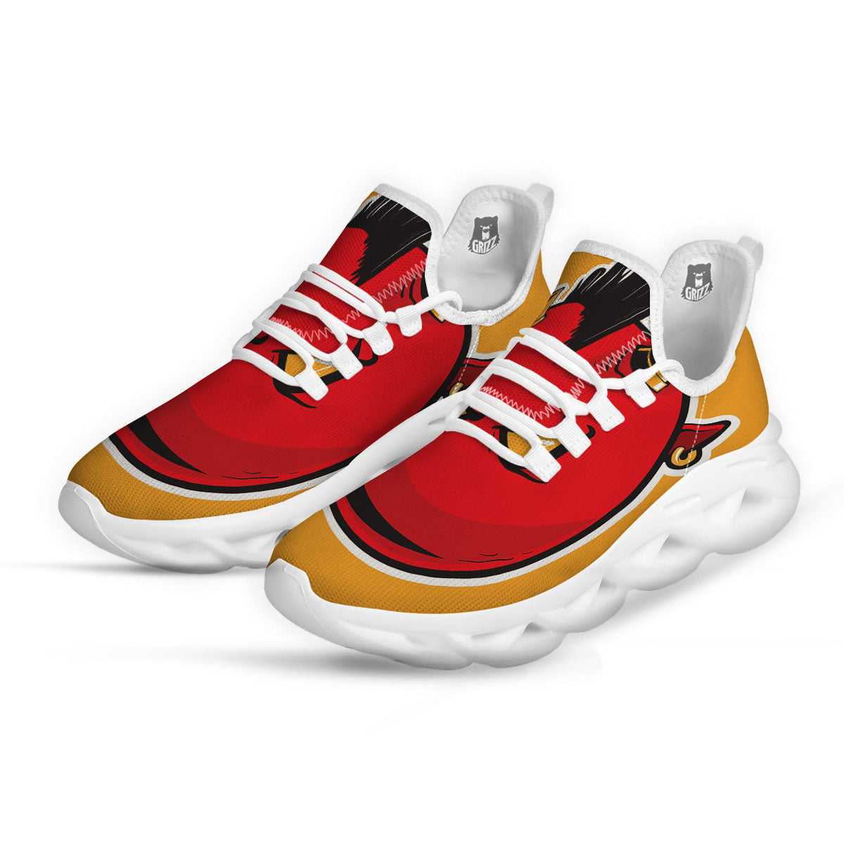 Punk Devil Mohawk Print White Running Shoes-grizzshop