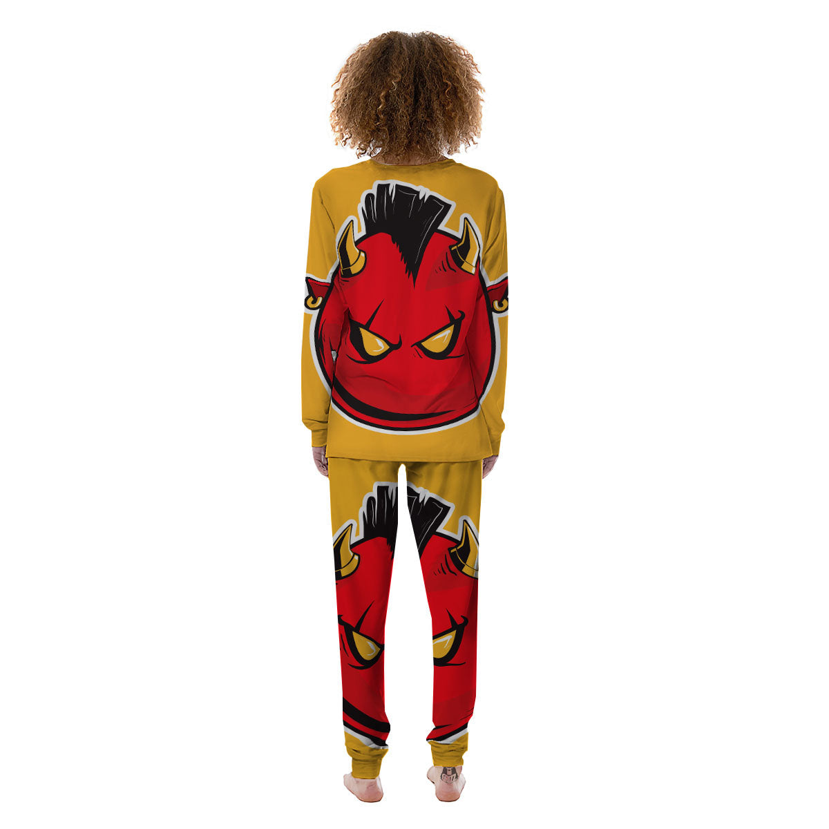 Punk Devil Mohawk Print Women's Pajamas-grizzshop
