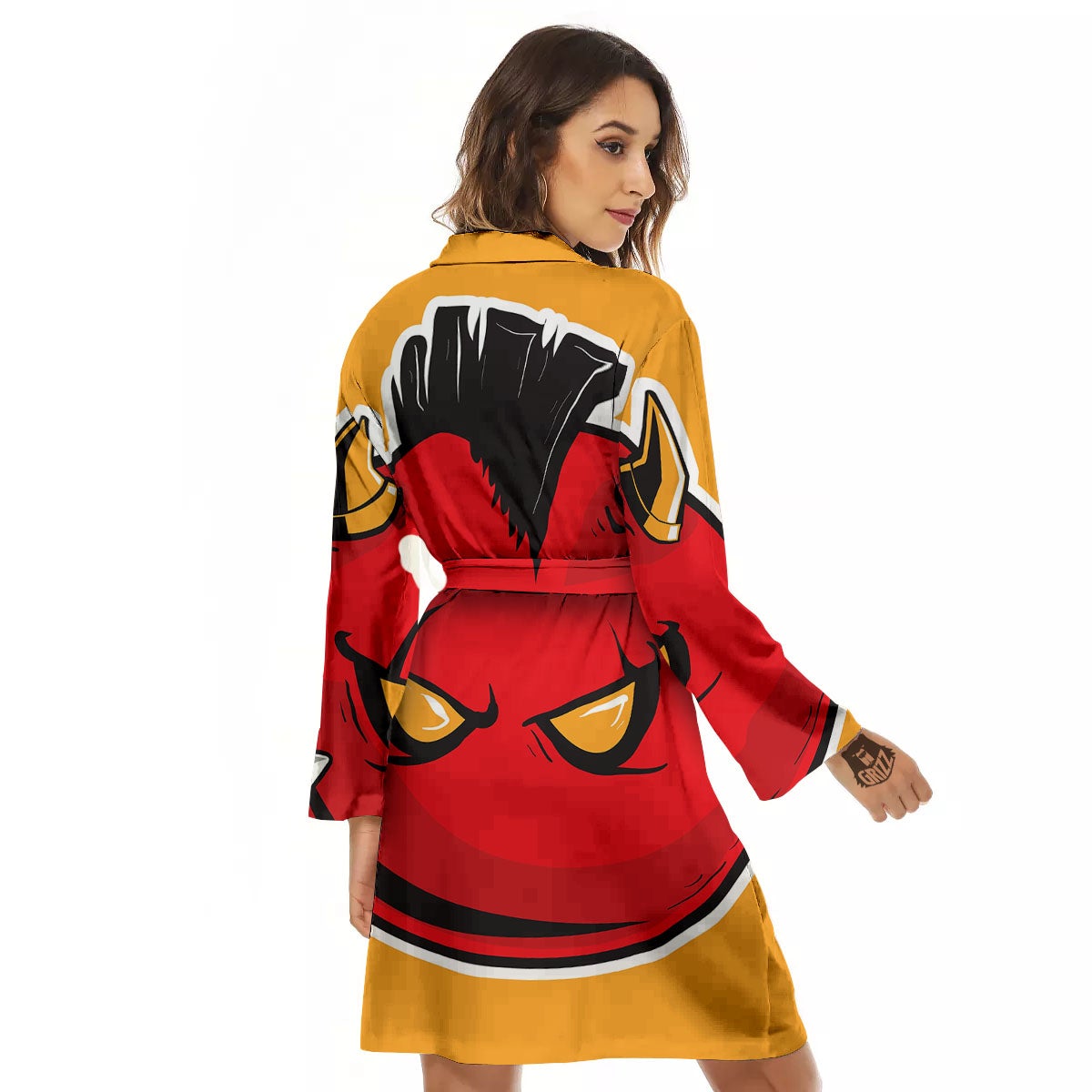 Punk Devil Mohawk Print Women's Robe-grizzshop