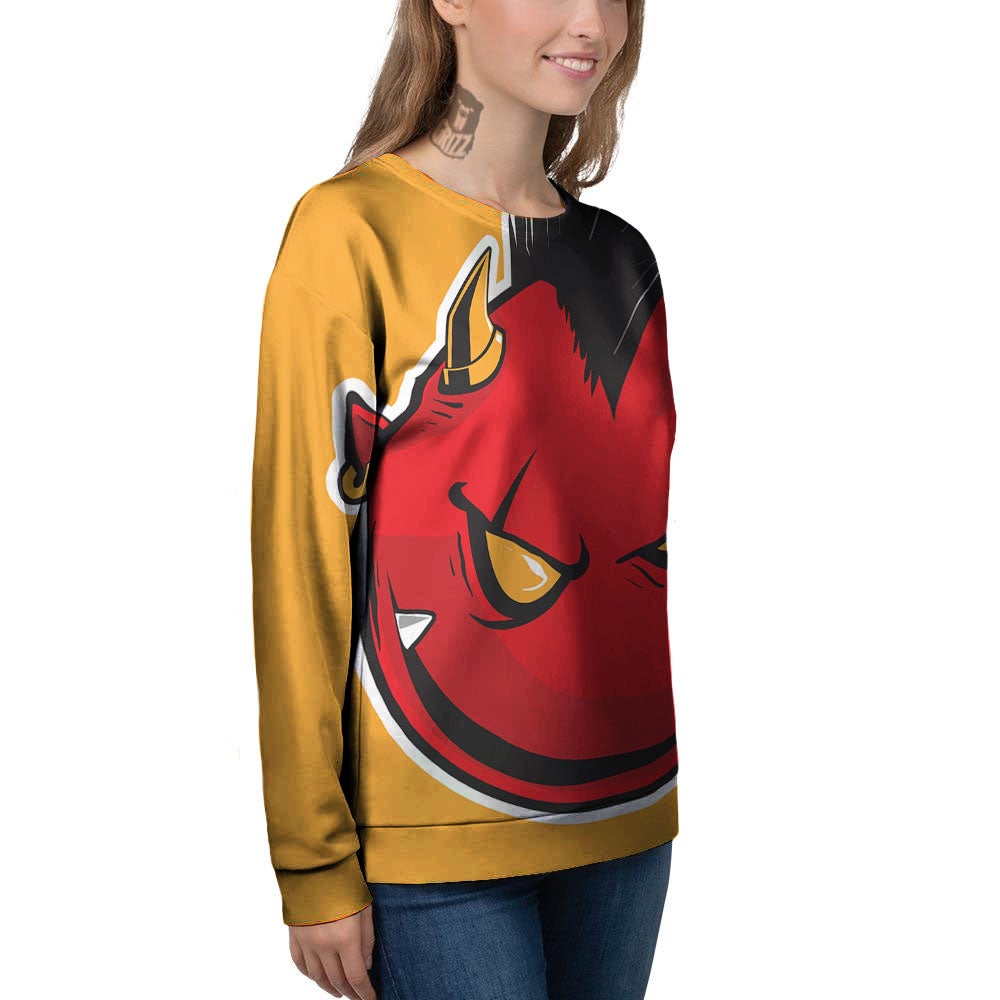 Punk Devil Mohawk Print Women's Sweatshirt-grizzshop