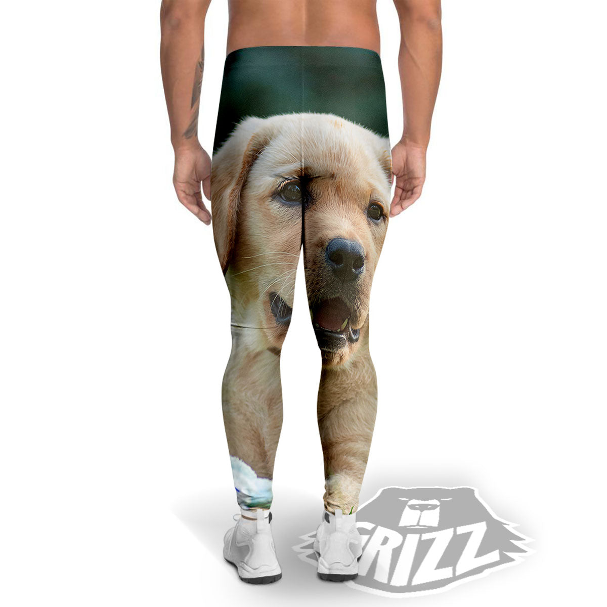 Puppy And Labrador Retriever Print Men's Leggings-grizzshop