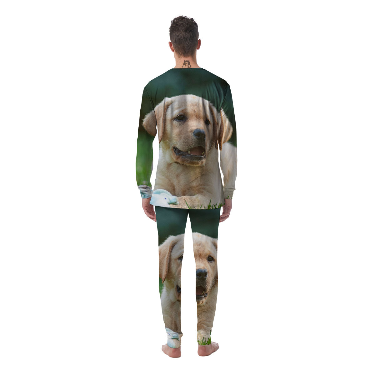 Puppy And Labrador Retriever Print Men's Pajamas-grizzshop