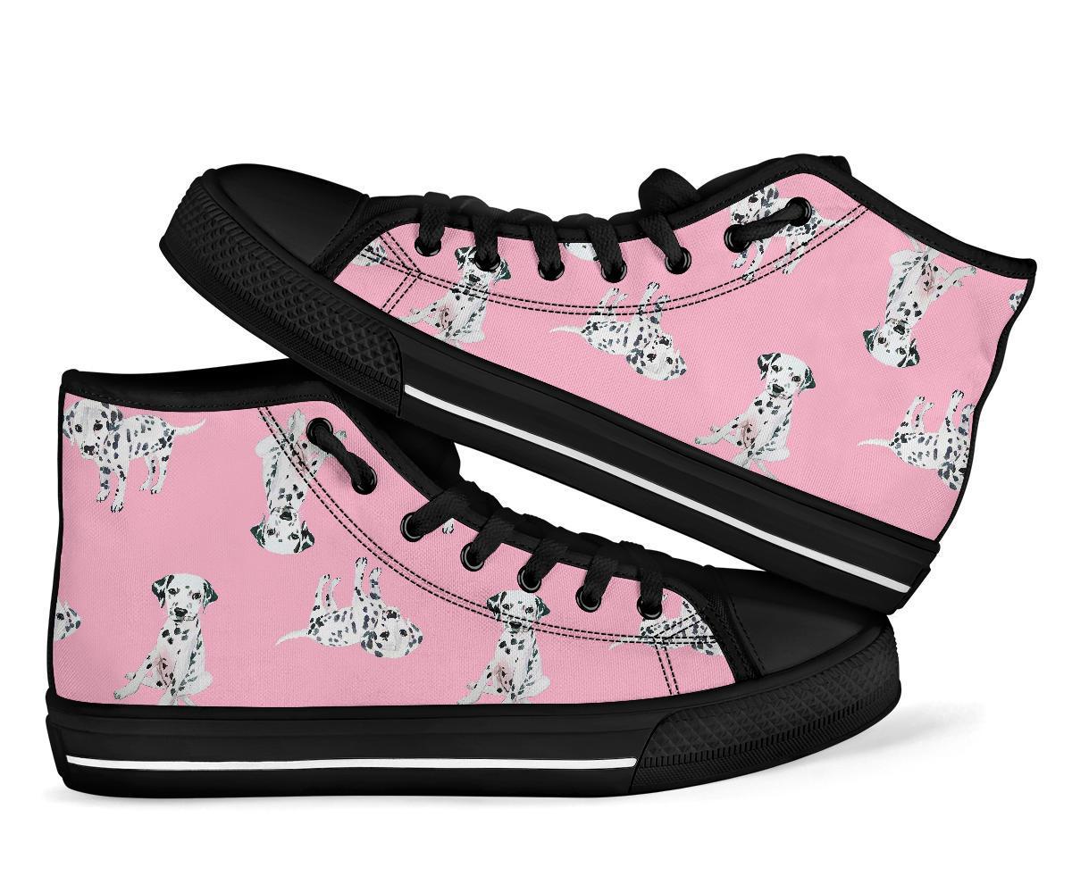 Puppy Dog Dalmatian Pattern Print Men Women's High Top Shoes-grizzshop
