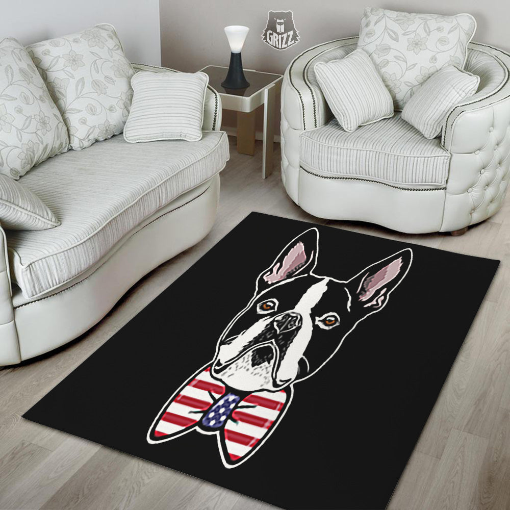 Puppy Faces Boston Terrier Print Floor Mat-grizzshop