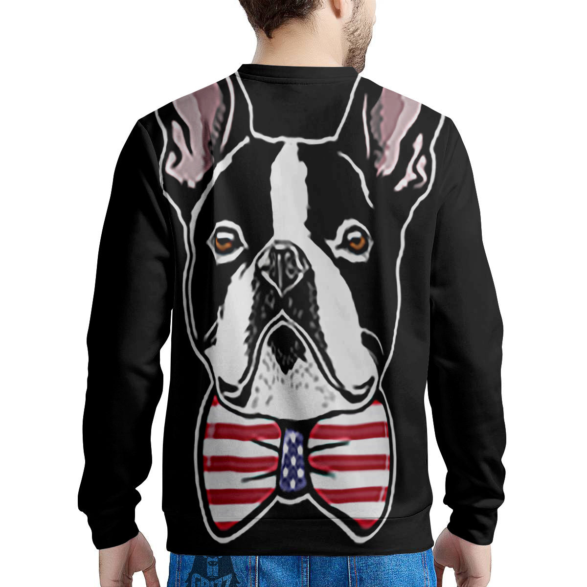 Puppy Faces Boston Terrier Print Men's Sweatshirt-grizzshop