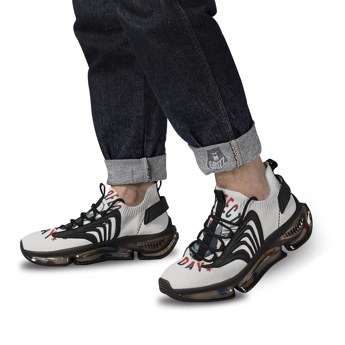 Puppy French Bulldog And Baseball Print Black Gym Shoes-grizzshop