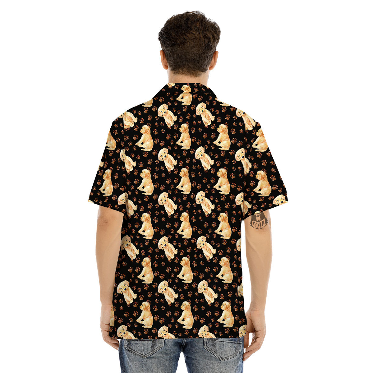 Puppy Labrador Retriever Print Pattern Men's Hawaiian Shirt-grizzshop