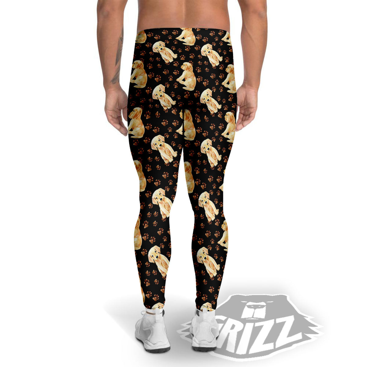Puppy Labrador Retriever Print Pattern Men's Leggings-grizzshop