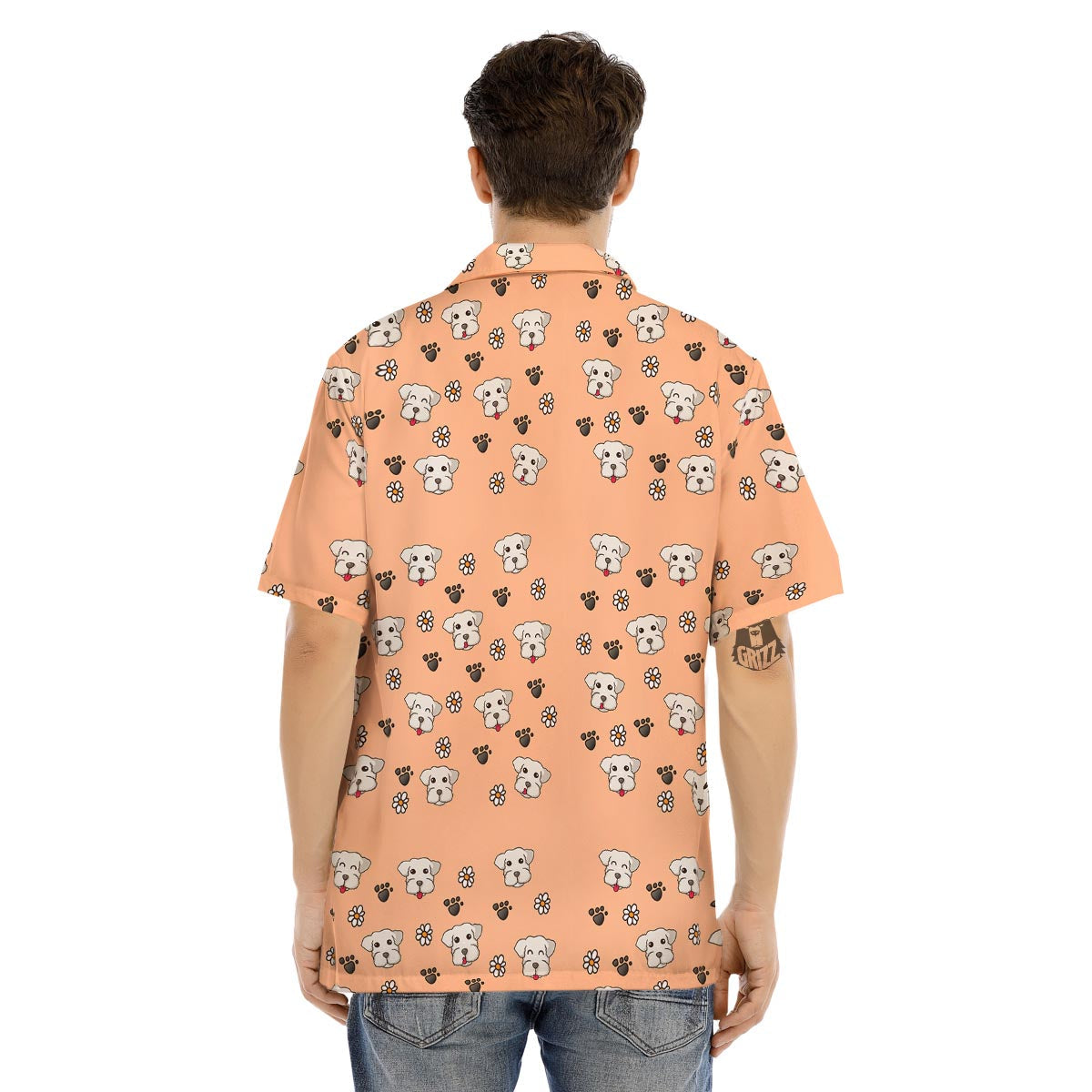 Puppy Shih Tzu Print Pattern Men's Hawaiian Shirt-grizzshop