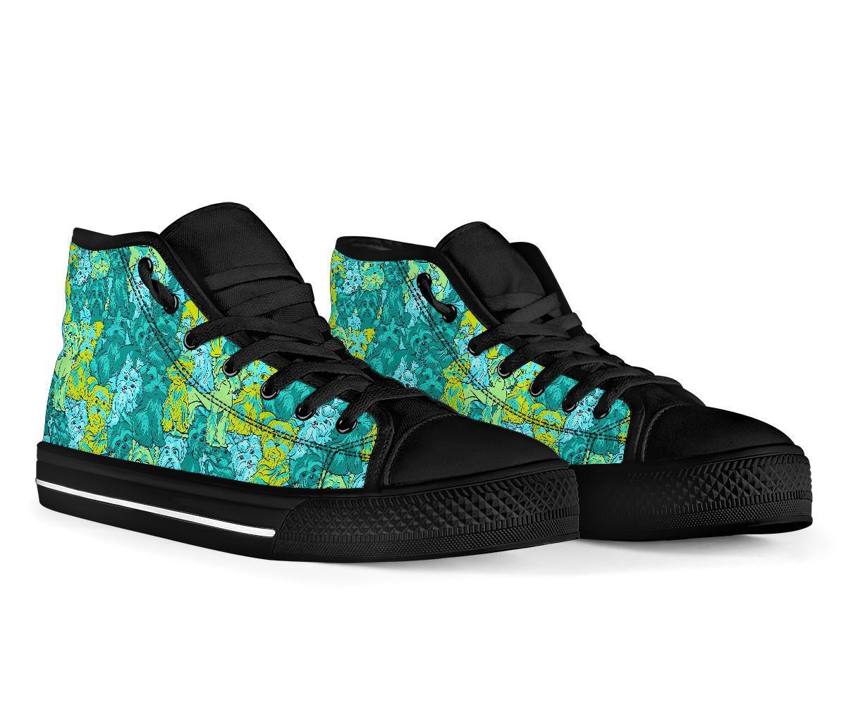 Puppy Yorkshire Terrier Dog Pattern Print Men Women's High Top Shoes-grizzshop