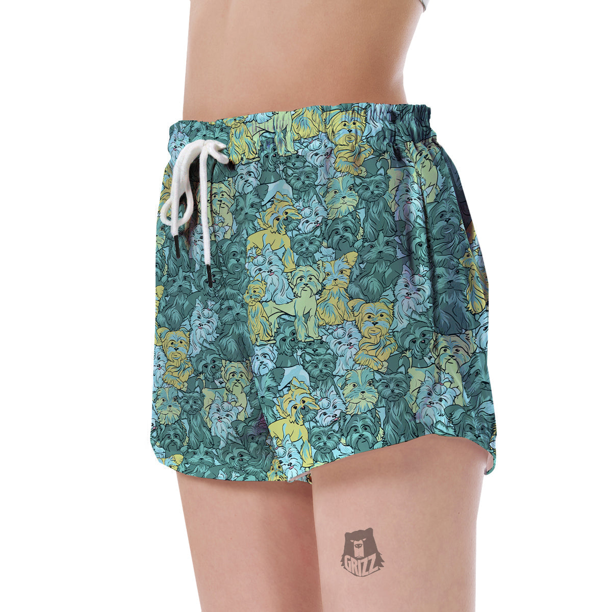Puppy Yorkshire Terrier Dog Pattern Print Women's Shorts-grizzshop