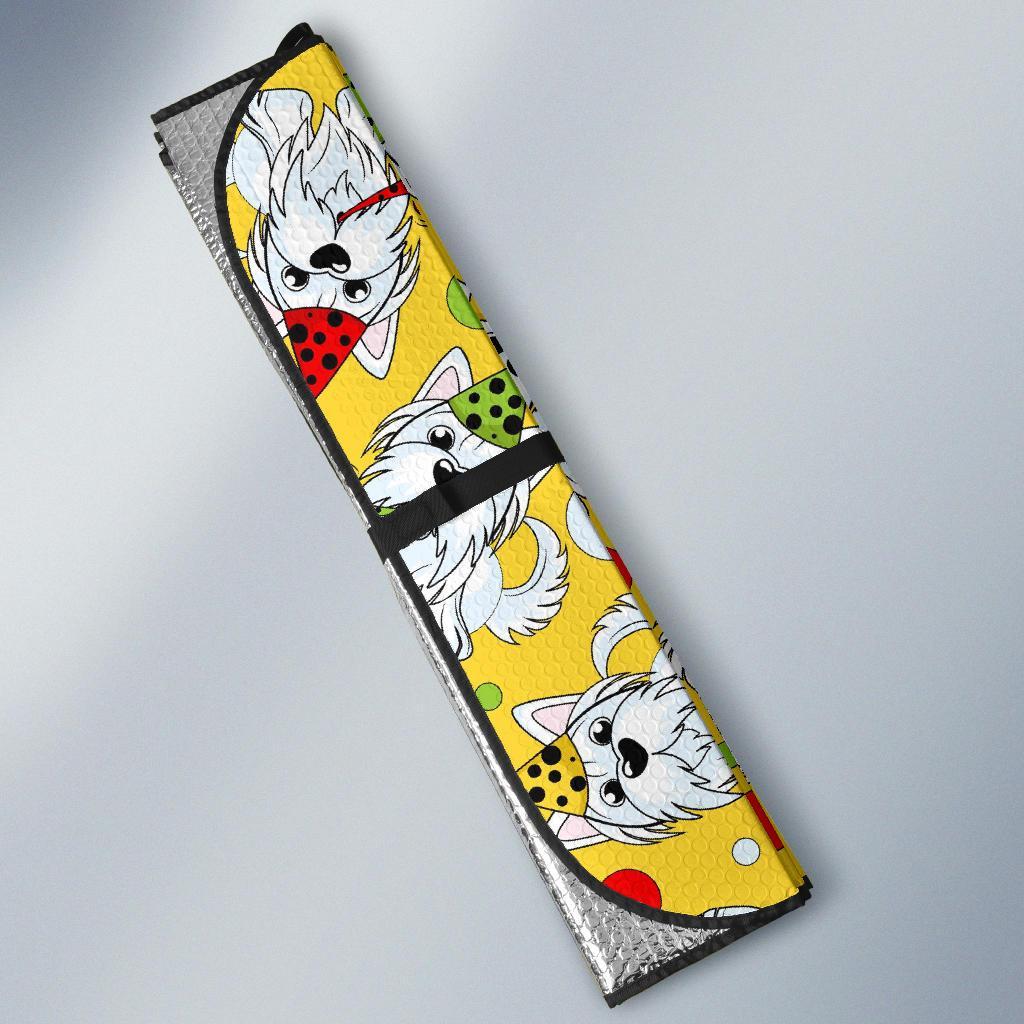Puppy Yorkshire Terrier Dog Print Pattern Car Sun Shade-grizzshop