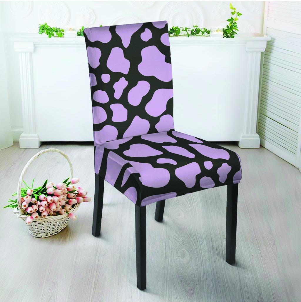 Purple And Black Cow Print Chair Cover-grizzshop