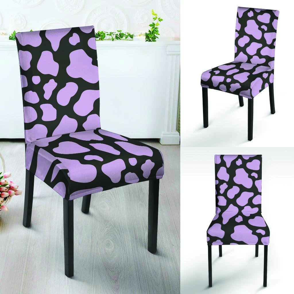 Purple And Black Cow Print Chair Cover-grizzshop