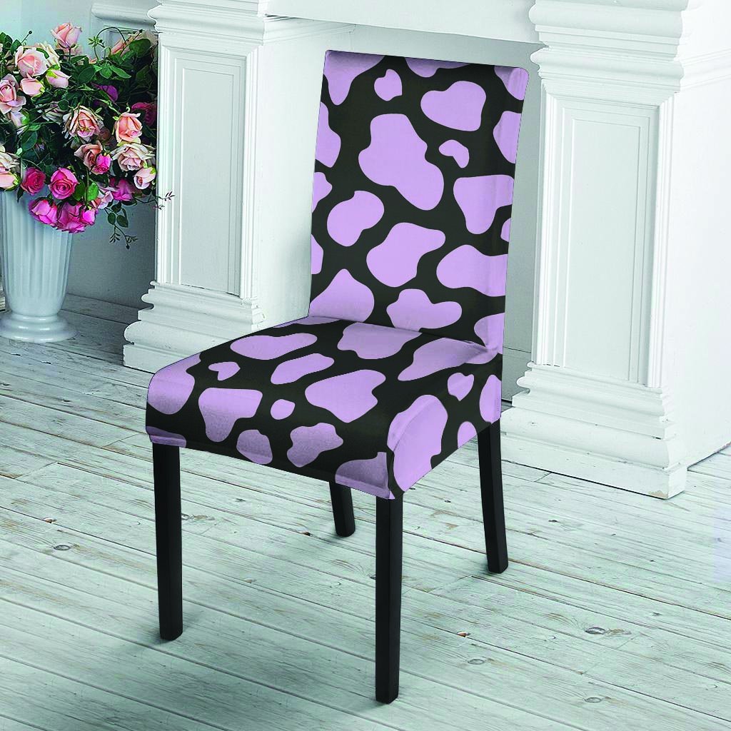 Purple And Black Cow Print Chair Cover-grizzshop