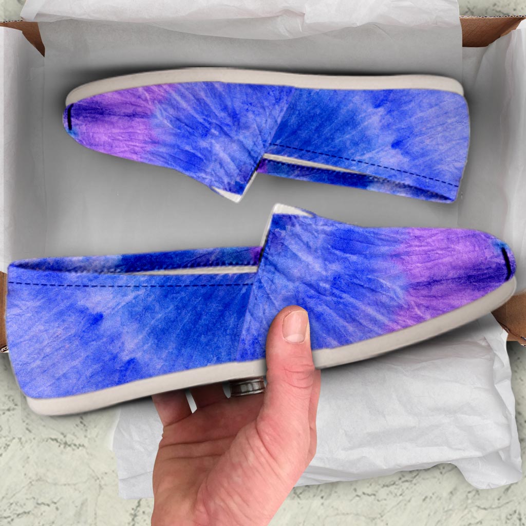 Purple And Blue Tie Dye Canvas Shoes-grizzshop