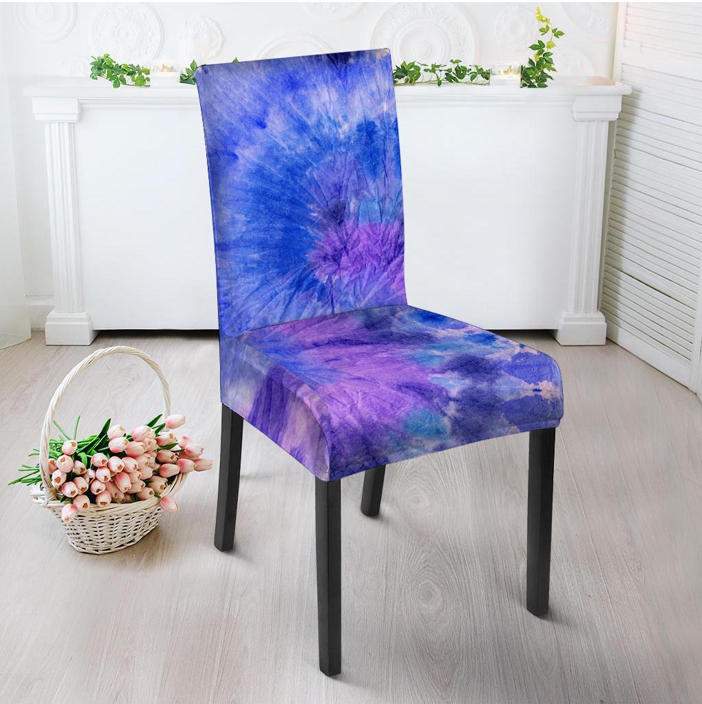 Purple And Blue Tie Dye Chair Cover-grizzshop