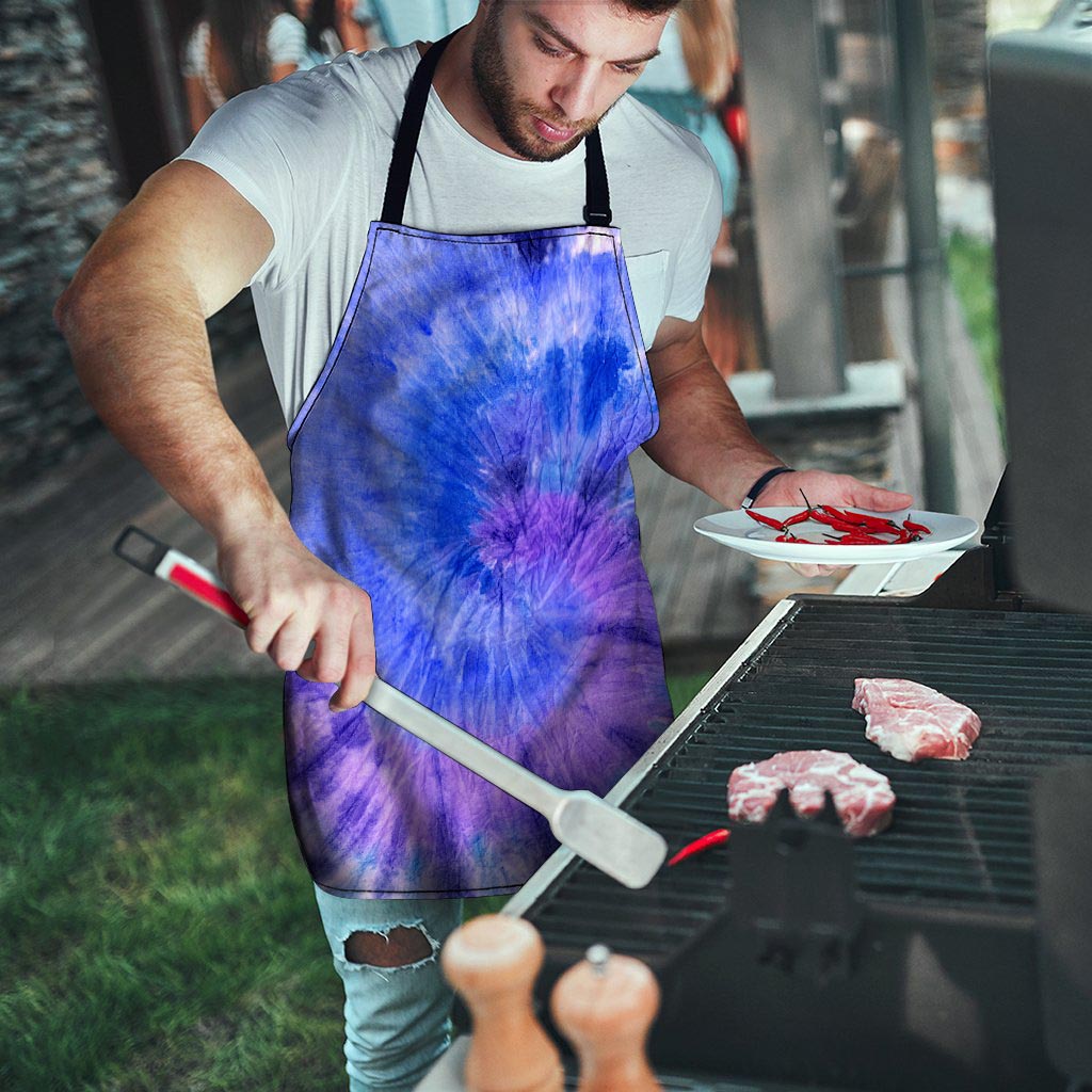 Purple And Blue Tie Dye Men's Apron-grizzshop
