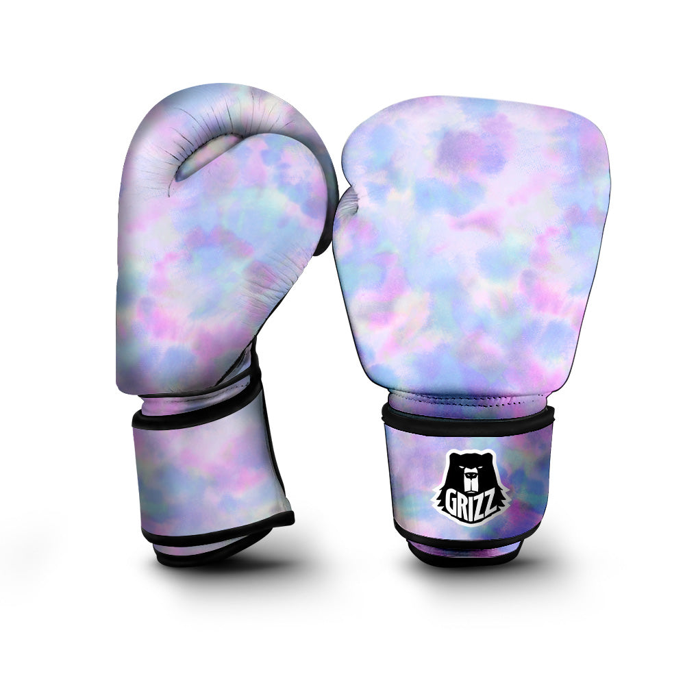 Purple And Blue Tie Dye Shibori Print Boxing Gloves-grizzshop