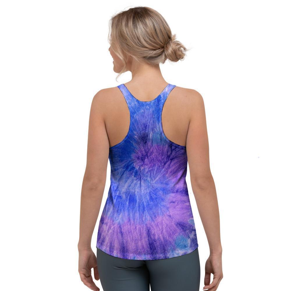 Purple And Blue Tie Dye Women's Racerback Tank Top-grizzshop