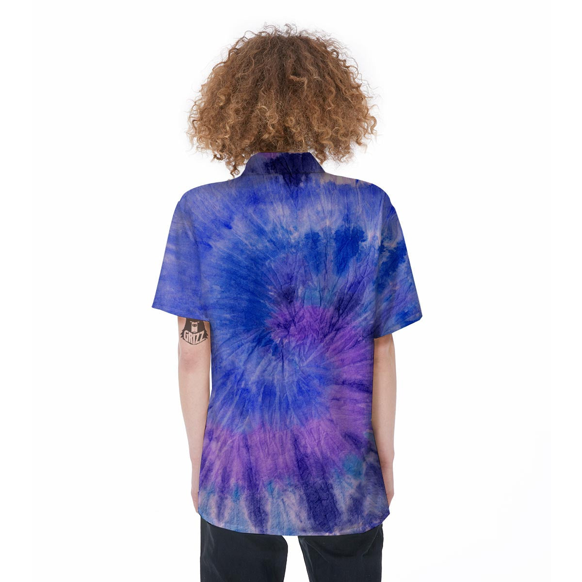 Purple And Blue Tie Dye Women's Short Sleeve Shirts-grizzshop