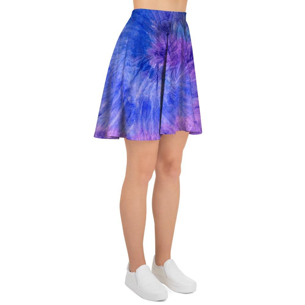 Purple And Blue Tie Dye Women's Skirt-grizzshop