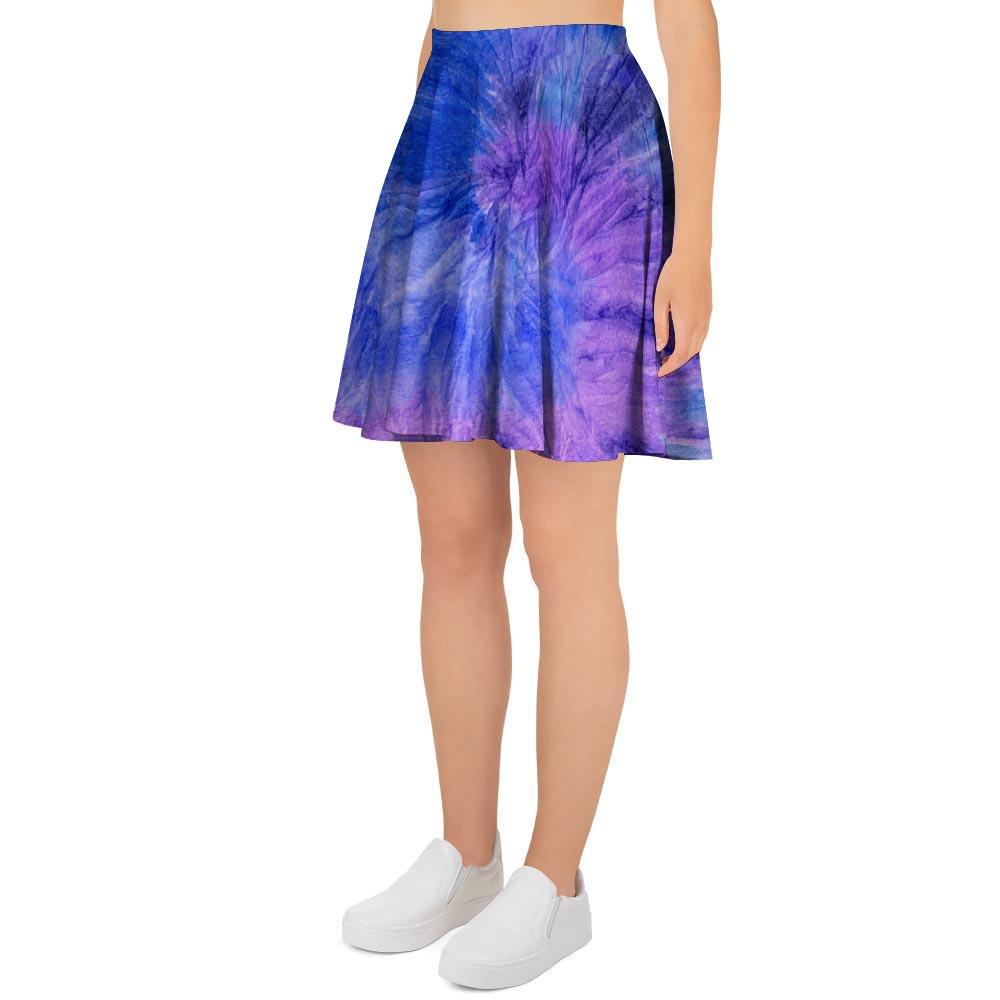Purple And Blue Tie Dye Women's Skirt-grizzshop