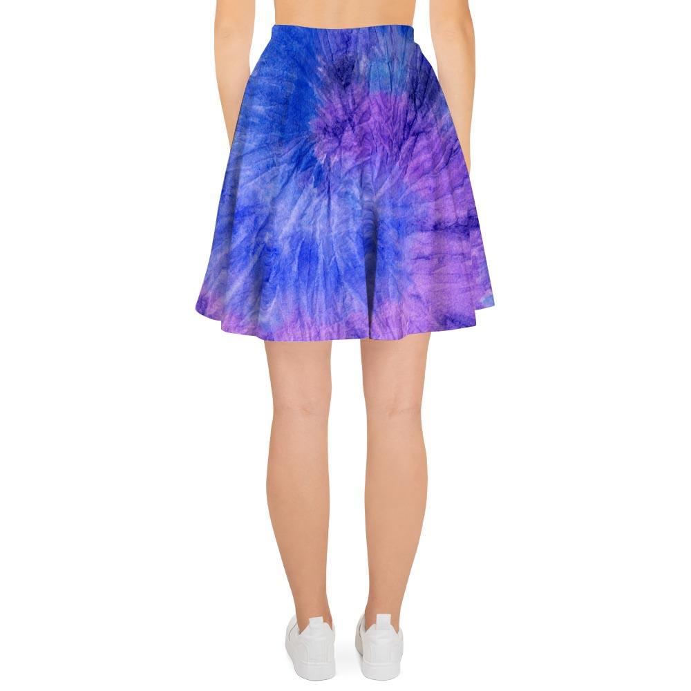 Purple And Blue Tie Dye Women's Skirt-grizzshop