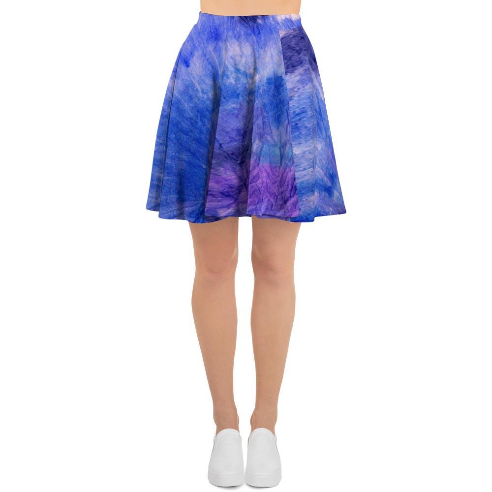 Purple And Blue Tie Dye Women's Skirt-grizzshop
