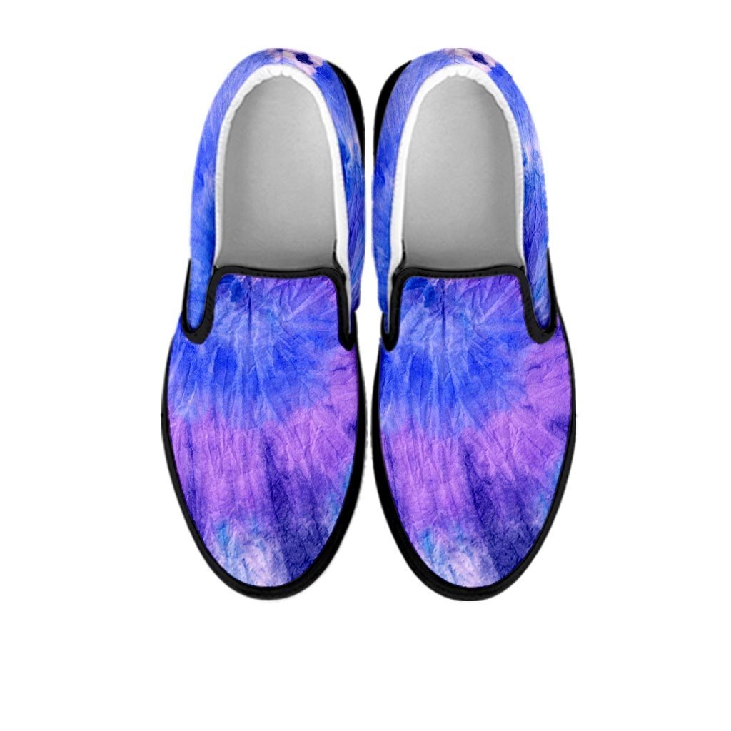 Purple And Blue Tie Dye Women's Slip On Sneakers-grizzshop