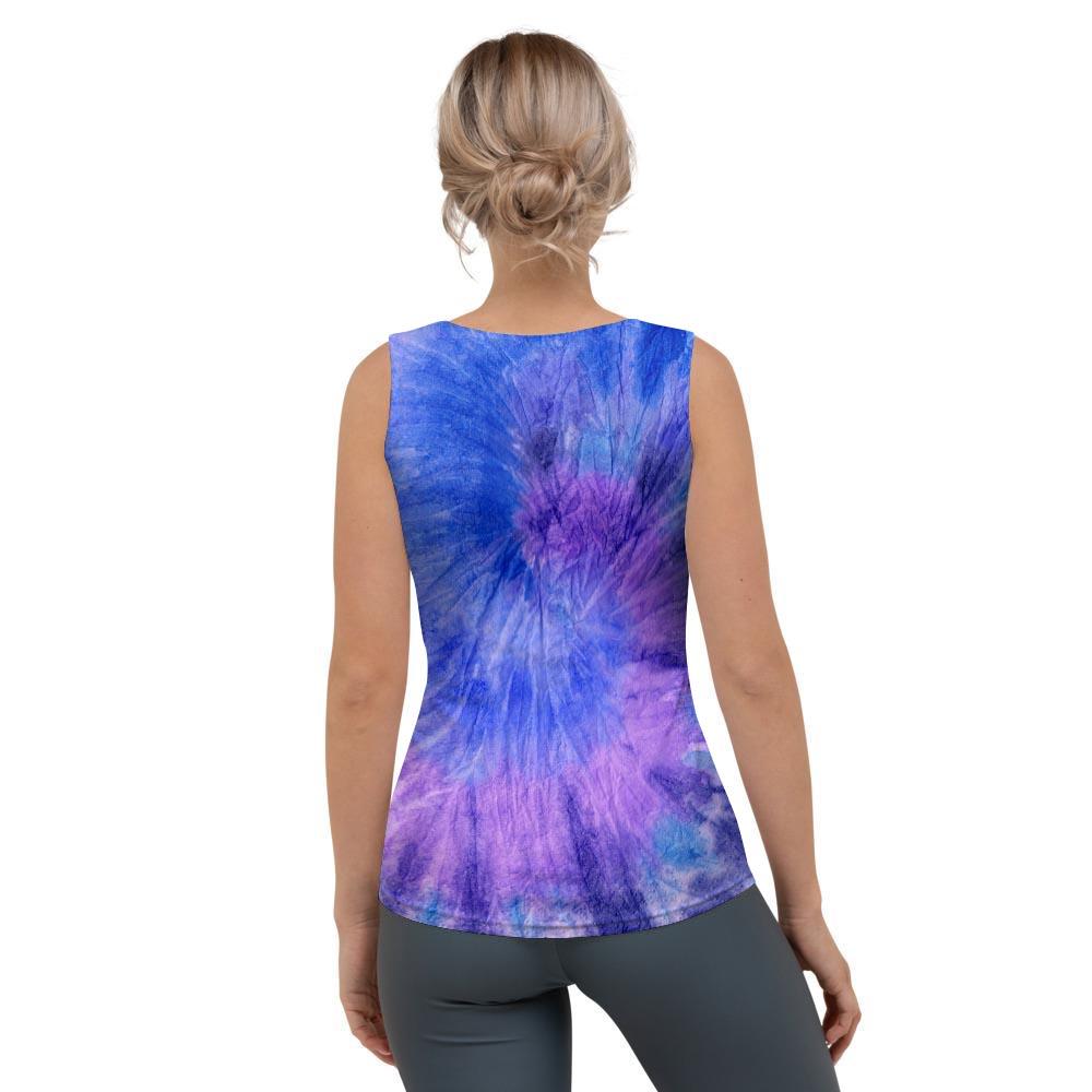 Purple And Blue Tie Dye Women's Tank Top-grizzshop