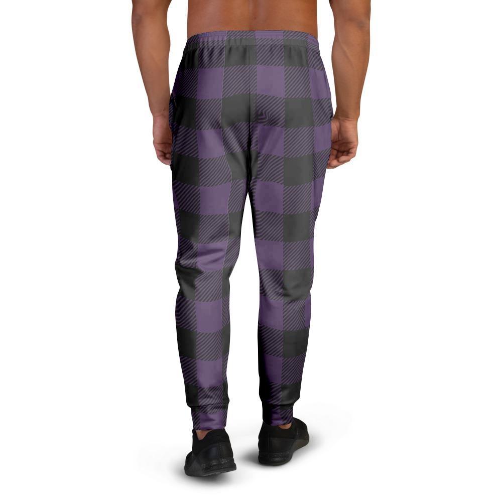 Purple Buffalo Plaid Men's Joggers-grizzshop