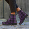 Purple Buffalo Plaid Women's Boots-grizzshop