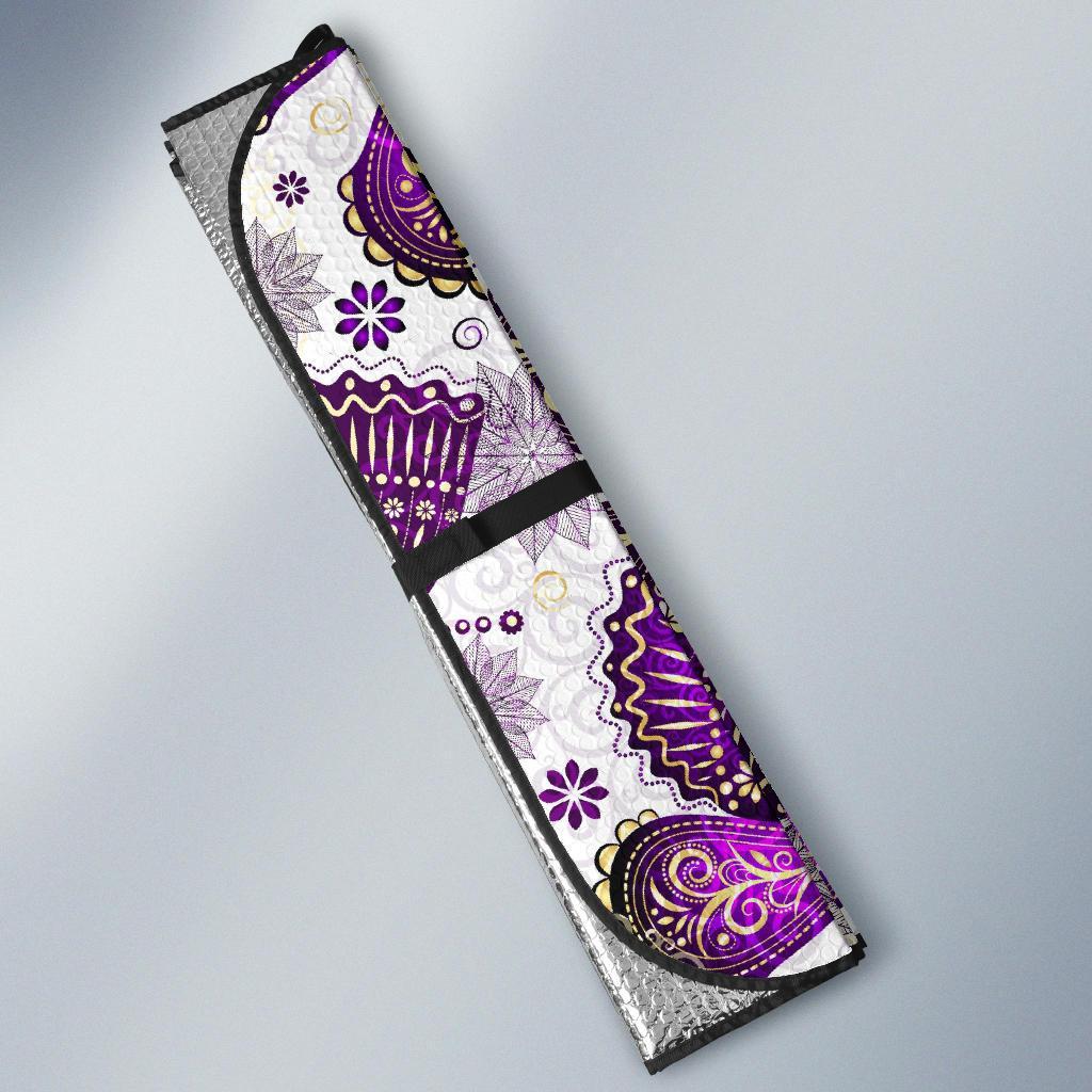Purple Butterfly Pattern Print Car Sun Shade-grizzshop