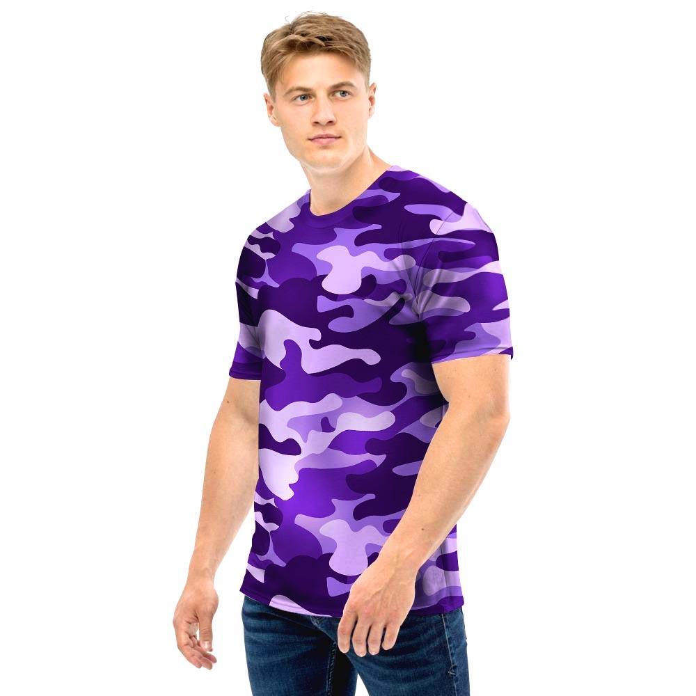 Purple Camo Print Men T Shirt-grizzshop