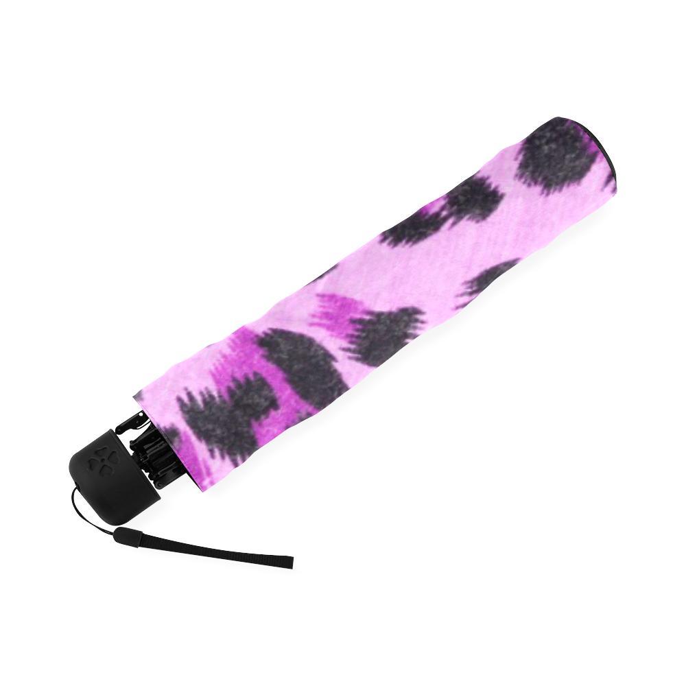 Purple Cheetah Leopard Pattern Print Foldable Umbrella-grizzshop