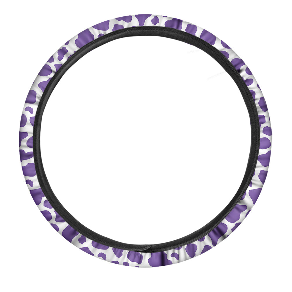 Purple Cow Print Pattern Car Steering Wheel Cover-grizzshop