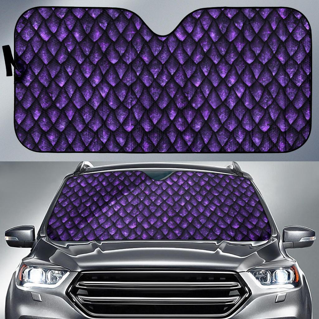 Purple Egg Skin Dragon Pattern Print Car Sun Shade-grizzshop