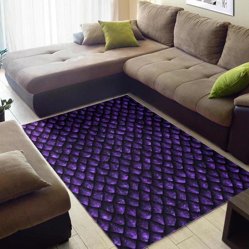 Purple Egg Skin Dragon Pattern Print Floor Mat-grizzshop