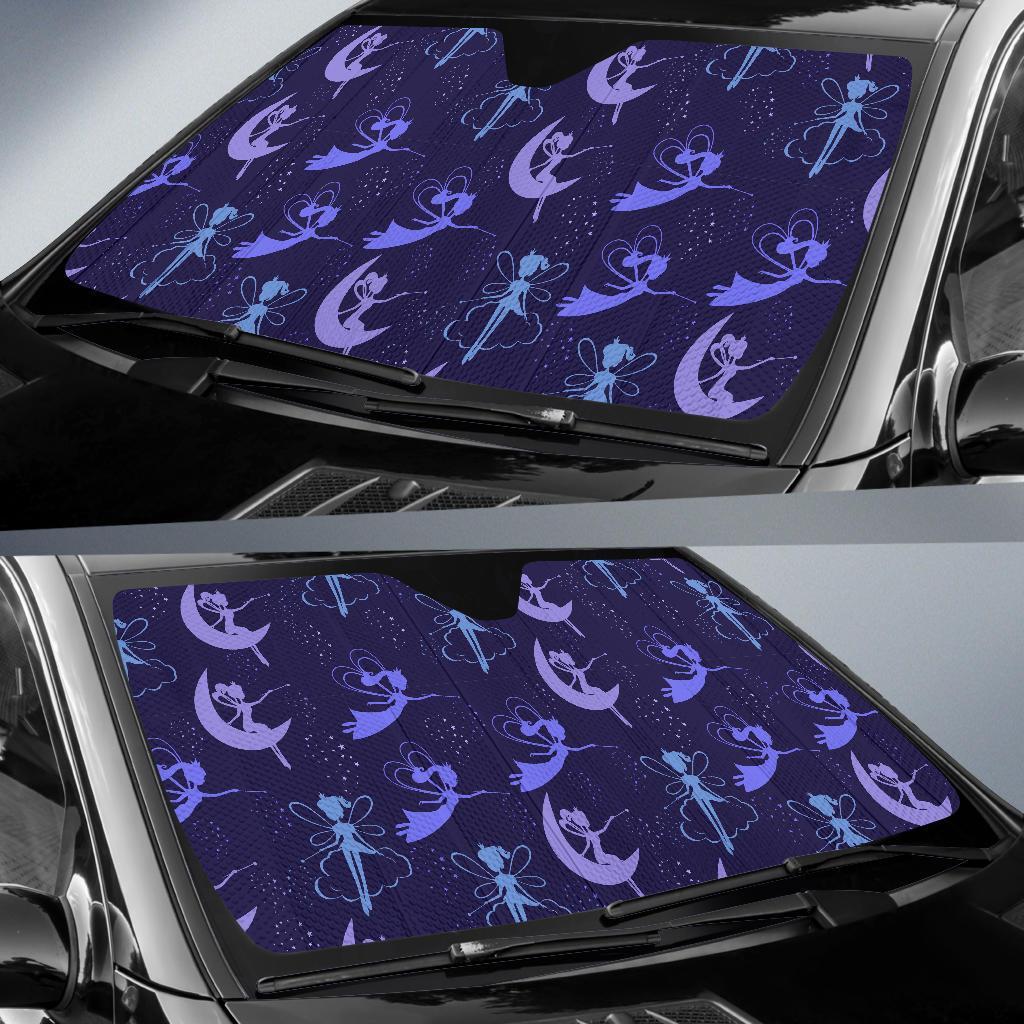 Purple Fairy Pattern Print Car Sun Shade-grizzshop