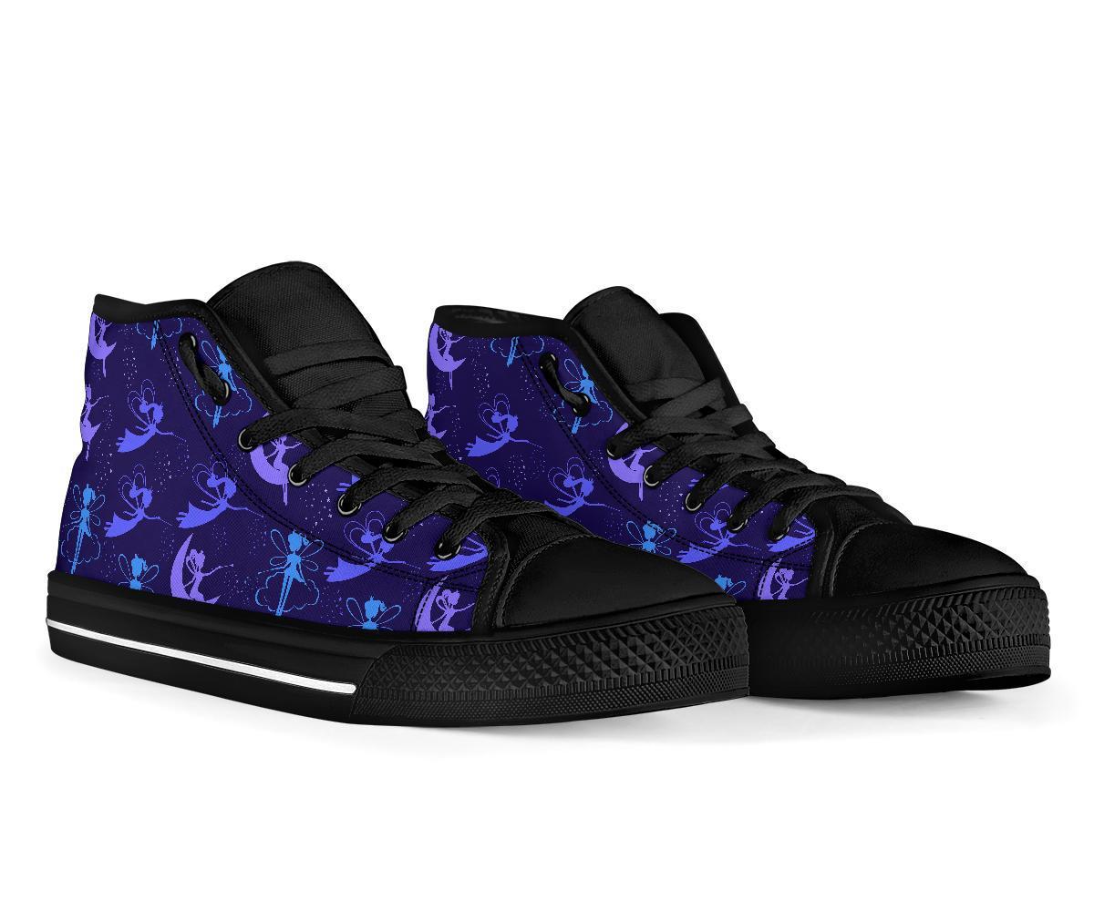 Purple Fairy Pattern Print Men Women's High Top Shoes-grizzshop