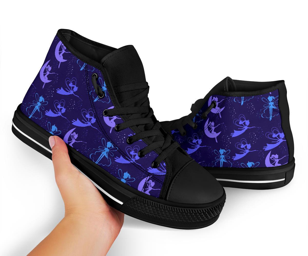 Purple Fairy Pattern Print Men Women's High Top Shoes-grizzshop