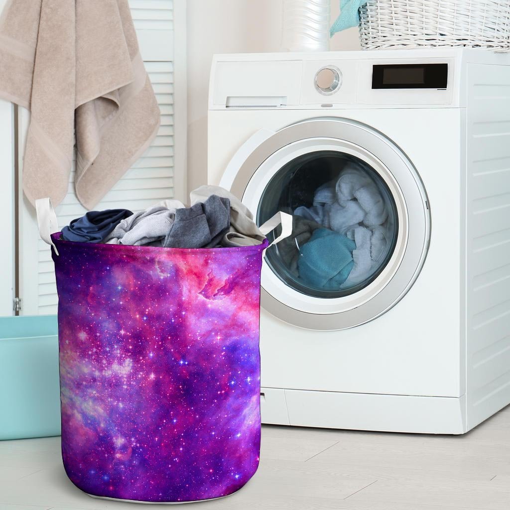 Purple Galaxy Space Laundry Basket-grizzshop