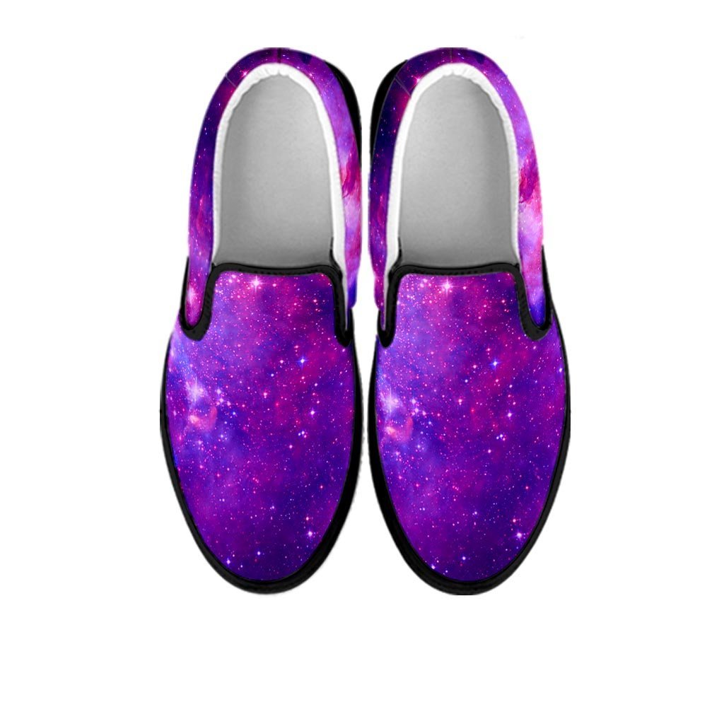 Purple Galaxy Space Men's Slip On Sneakers-grizzshop