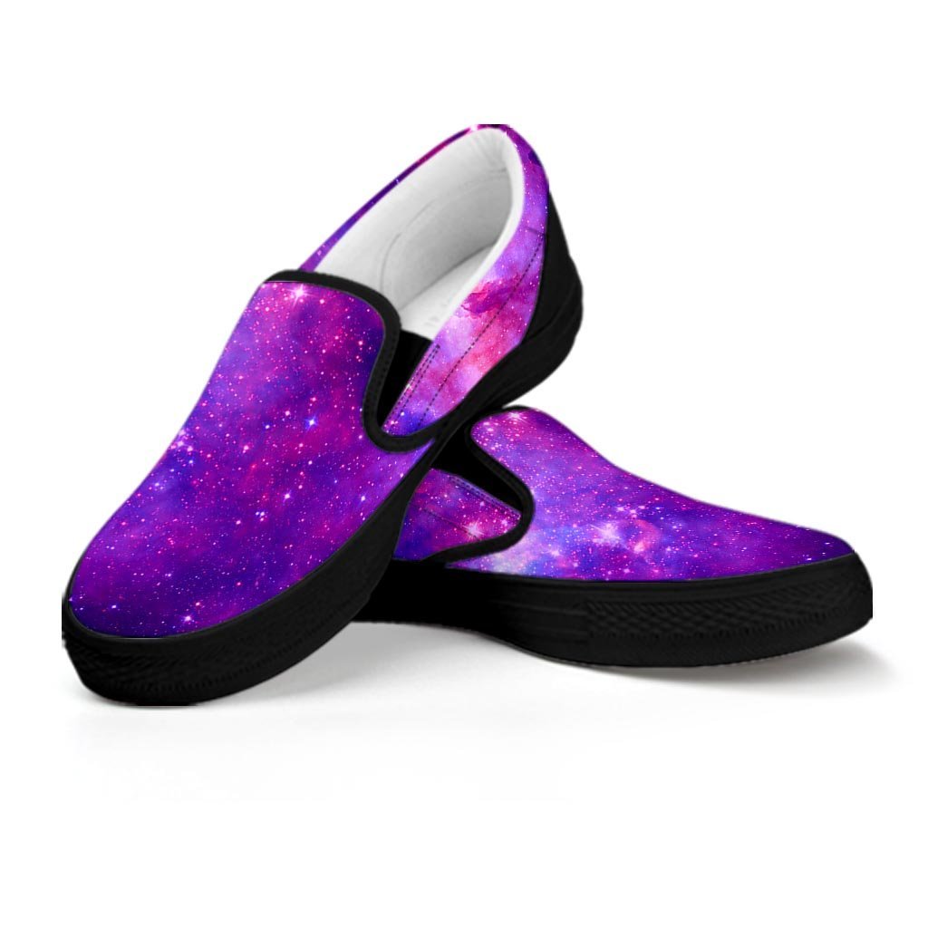 Purple Galaxy Space Men's Slip On Sneakers-grizzshop