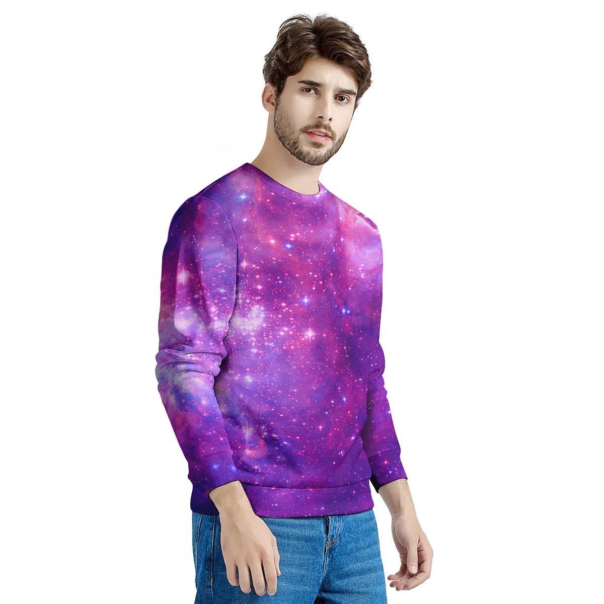 Purple Galaxy Space Men's Sweatshirt-grizzshop