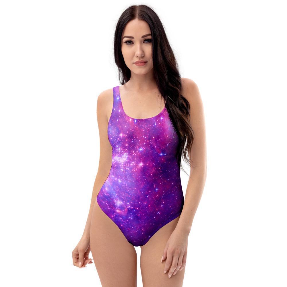 Purple Galaxy Space One Piece Swimsuite-grizzshop