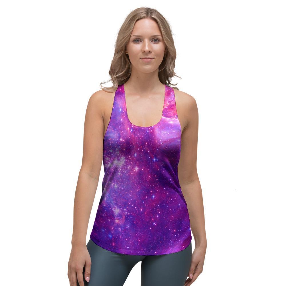 Purple Galaxy Space Women's Racerback Tank Top-grizzshop
