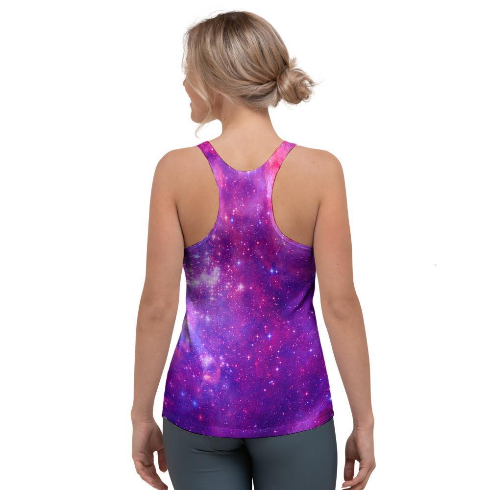 Purple Galaxy Space Women's Racerback Tank Top-grizzshop