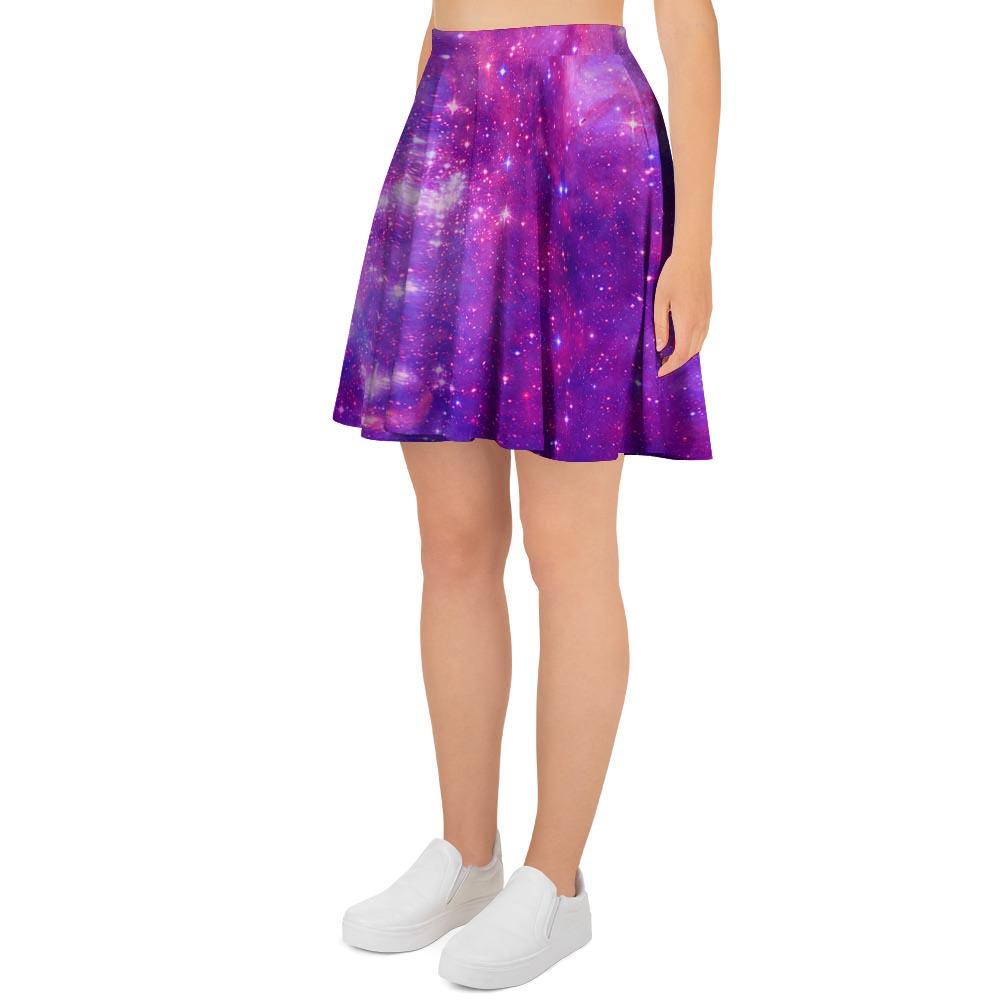 Purple Galaxy Space Women's Skirt-grizzshop